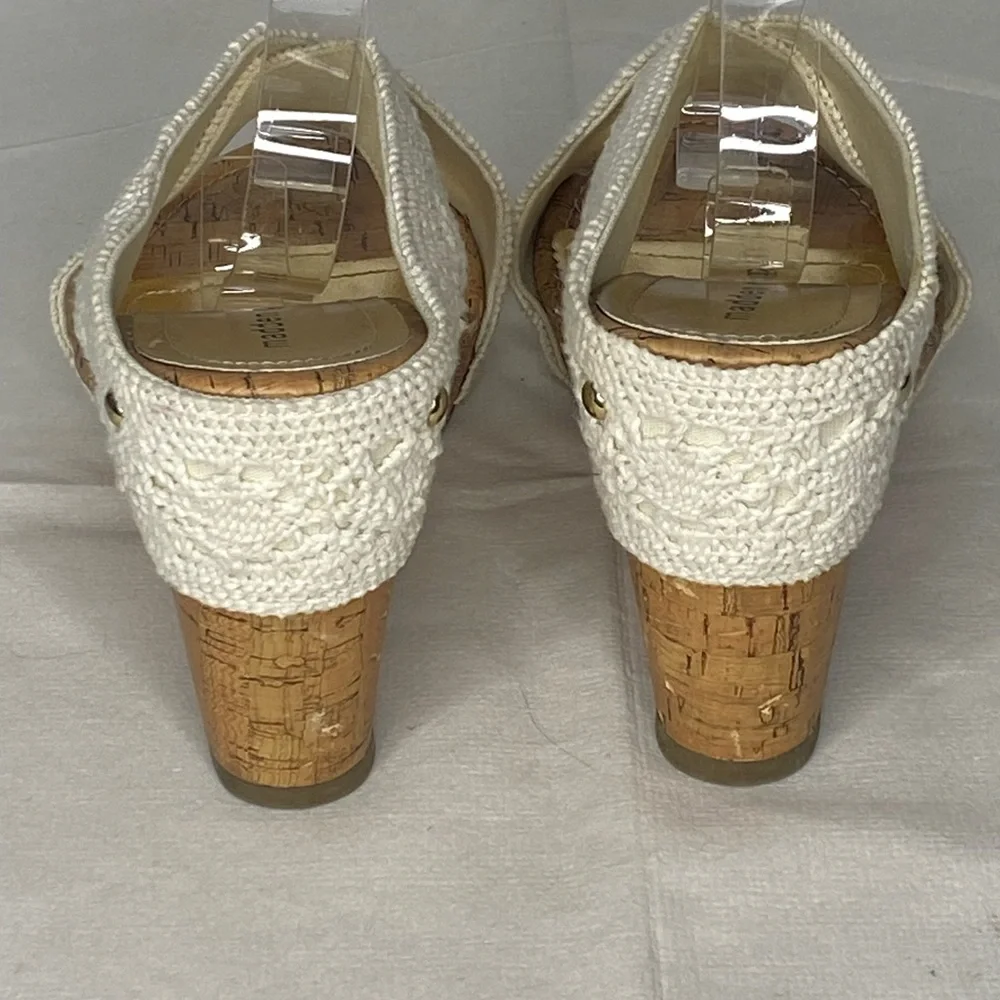 Madden Girl Nautic White Crochet Wedge Heel‎ Sandal             Sz 7 1/2